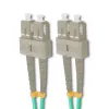 Cabo de patch de fibra ótica Qoltec SC/UPC para SC/UPC duplex multimodo OM4, 5m, aqua