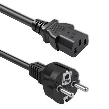 Cabo de alimentação QOLTEC Schuko CEE IEC C13 3x0,75mm² 1,5m preto