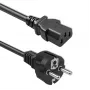 Cabo de alimentação QOLTEC Schuko CEE IEC C13 3x0,75mm² 1,5m preto
