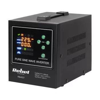 Inversor/carregador de onda sinusoidal pura Rebel POWER-800-LFP4 12V 230V 800VA/500W