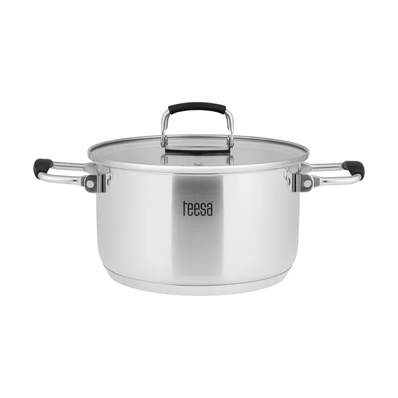 Conjunto de 6 panelas TEESA COOK PRIME, aço inoxidável, adequado para indução