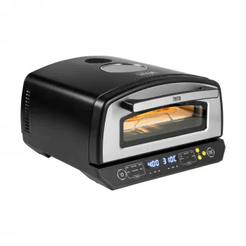 Forno de pizza TEESA SUPREME ELITE 2200 W, 450°C, aquecimento duplo, janela, LED, 33 cm, vários programas de cozedura