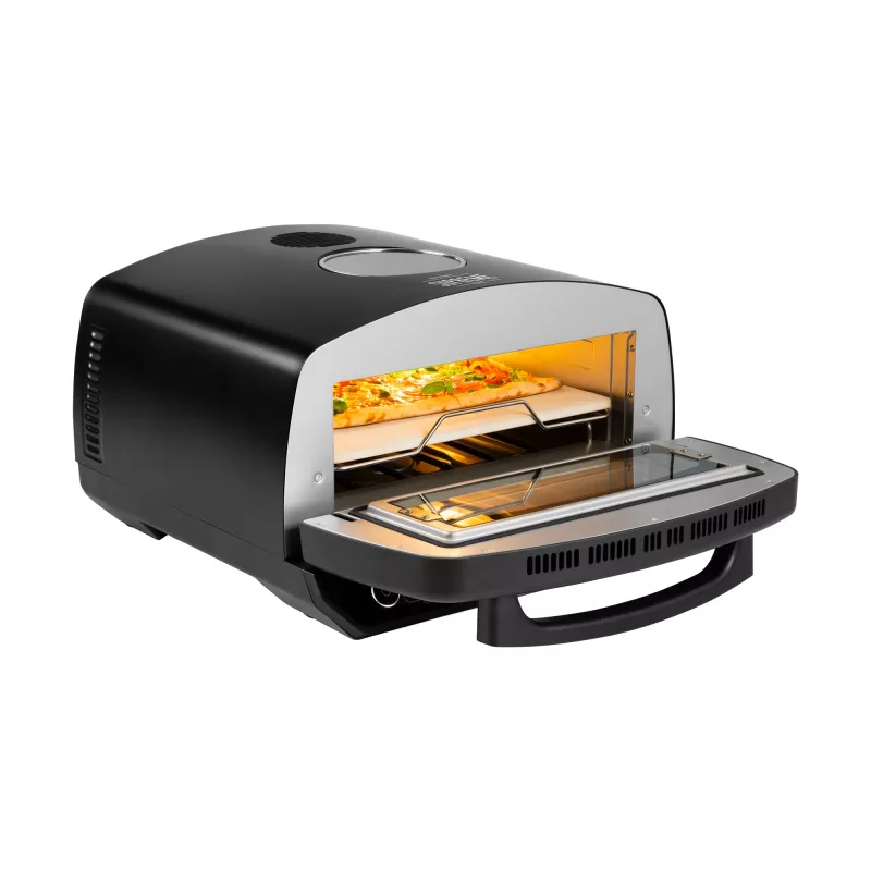 Forno de pizza TEESA SUPREME ELITE 2200 W, 450°C, aquecimento duplo, janela, LED, 33 cm, vários programas de cozedura
