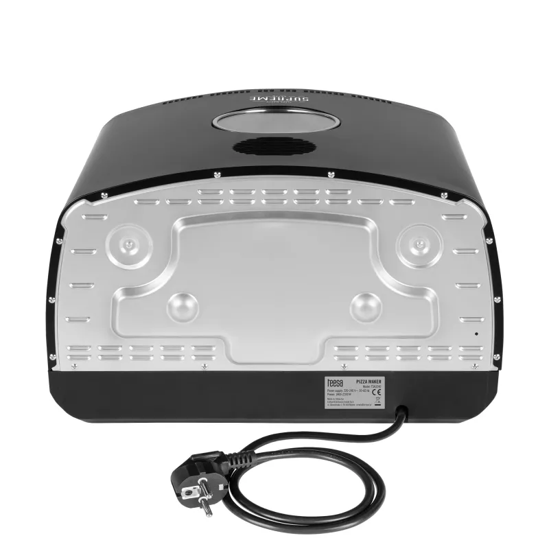 Forno de pizza TEESA SUPREME ELITE 2200 W, 450°C, aquecimento duplo, janela, LED, 33 cm, vários programas de cozedura