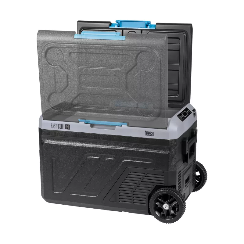 Frigorífico/congelador profissional com compressor TEESA TSA6002 40L, DC12/24V AC230V, compatível com bateria, rodas grandes, pega robusta, Bluetooth