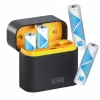 Carregador de bateria Li-Ion de 4 canais Newell + 4 pilhas AA 2200 mAh Li-Ion