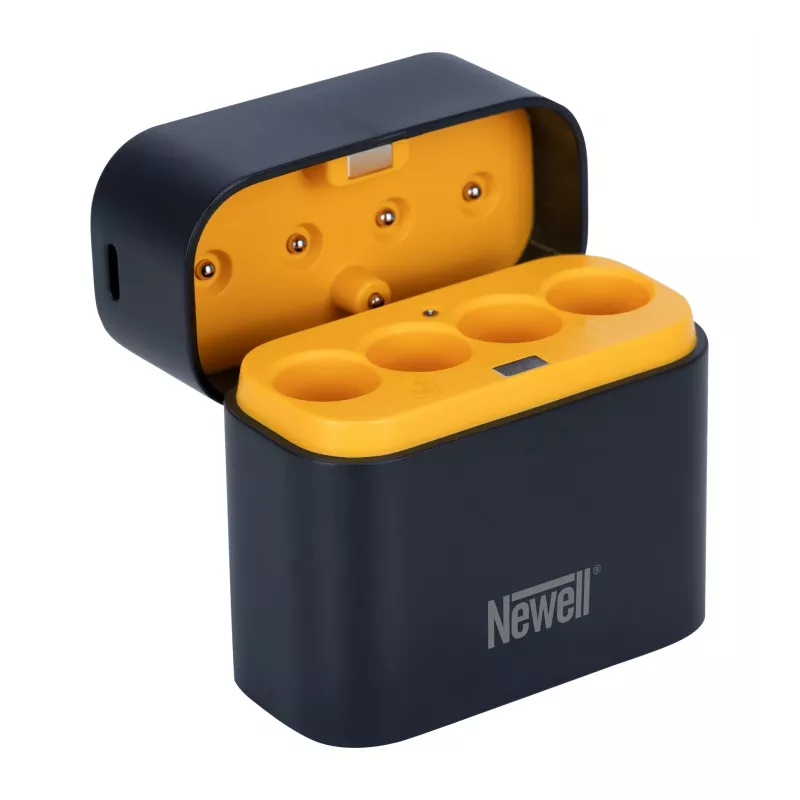 Carregador de bateria Li-Ion de 4 canais Newell + 4 pilhas AA 2200 mAh Li-Ion