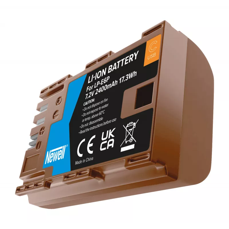 Bateria de substituição Newell LP-E6P com USB-C para Canon