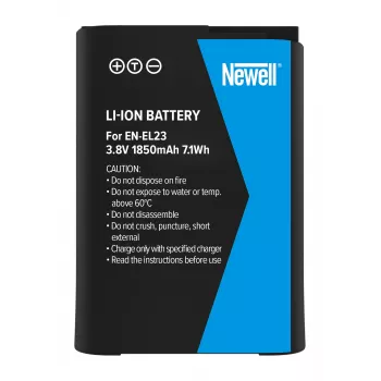 Bateria de substituição Newell para Nikon EN-EL23, 1850mAh, 7,0Wh, Li-Ion