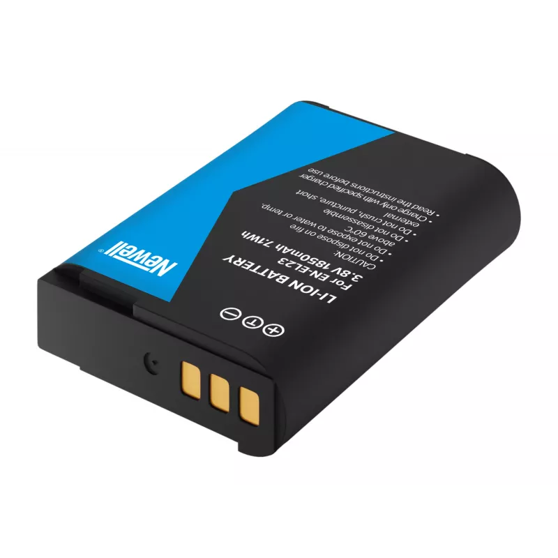 Bateria de substituição Newell para Nikon EN-EL23, 1850mAh, 7,0Wh, Li-Ion