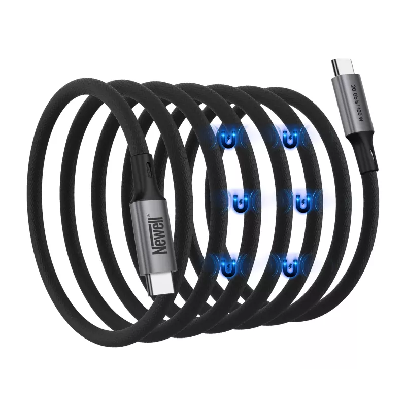 Cabo magnético Newell USB-C para USB-C 3.2 Gen 2 - 1 m, grafite
