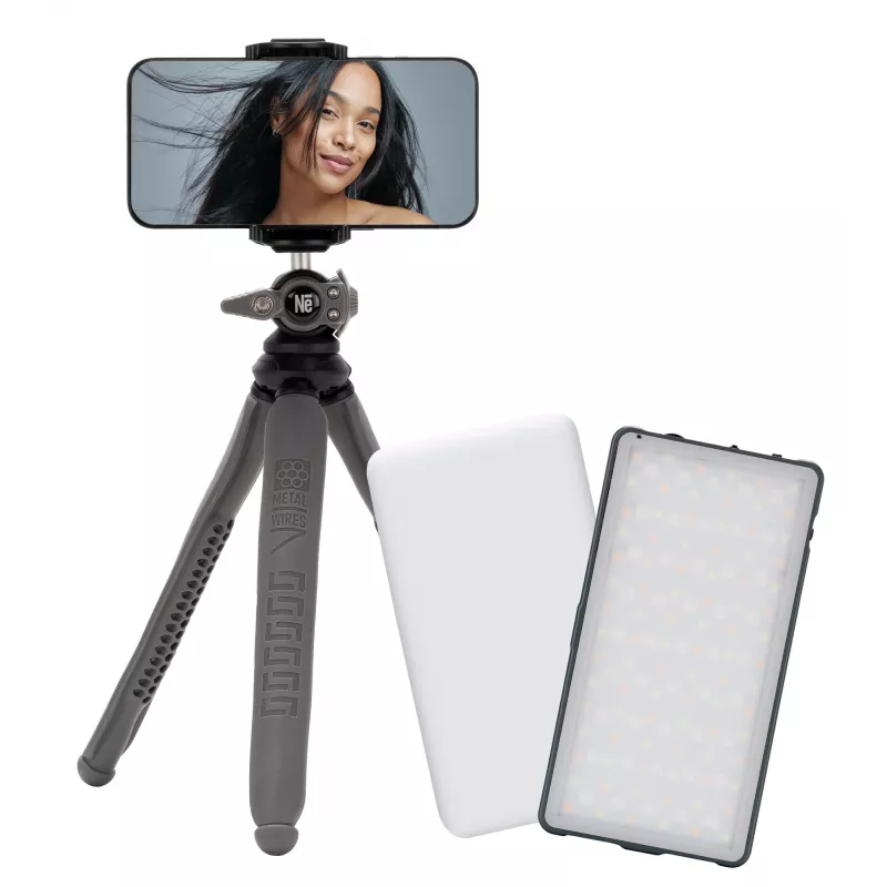 Conjunto Newell Rangha painel de luz LED RGB-W com difusor e tripé