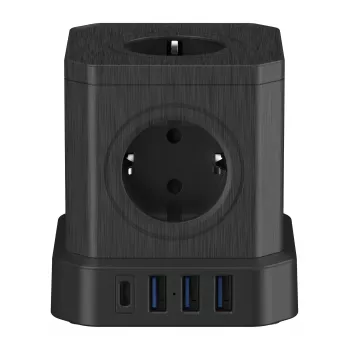 Régua de tomadas Newell GaN Power Cube 9W1 preta