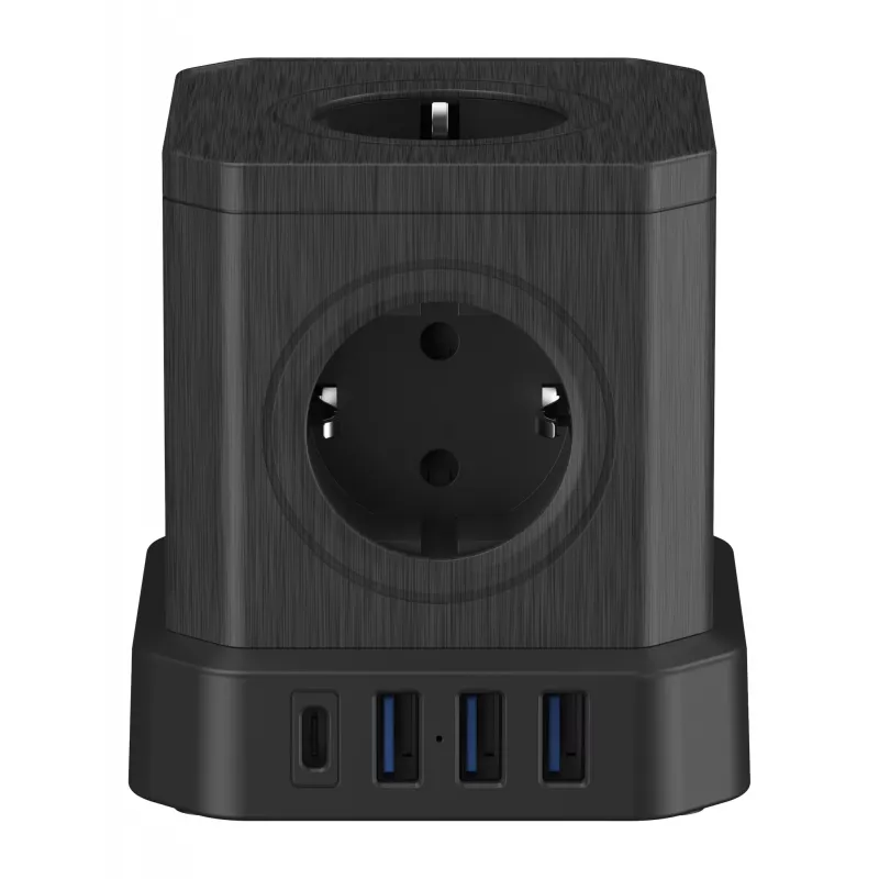 Régua de tomadas Newell GaN Power Cube 9W1 preta