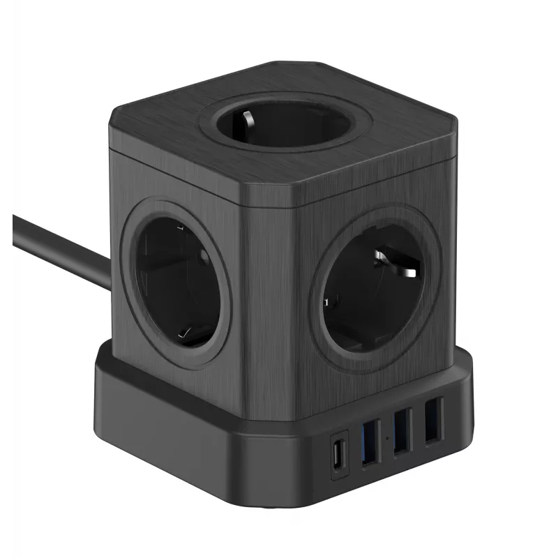 Régua de tomadas Newell GaN Power Cube 9W1 preta
