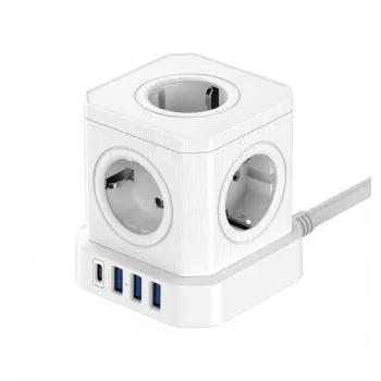 Nova Newell GaN Power Cube 9w1 branca com carregador USB