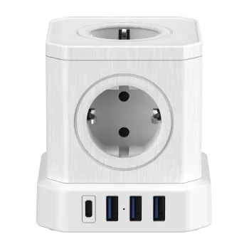 Nova Newell GaN Power Cube 9w1 branca com carregador USB