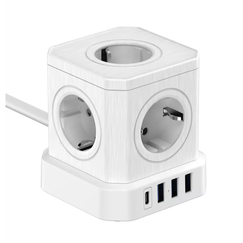 Nova Newell GaN Power Cube 9w1 branca com carregador USB