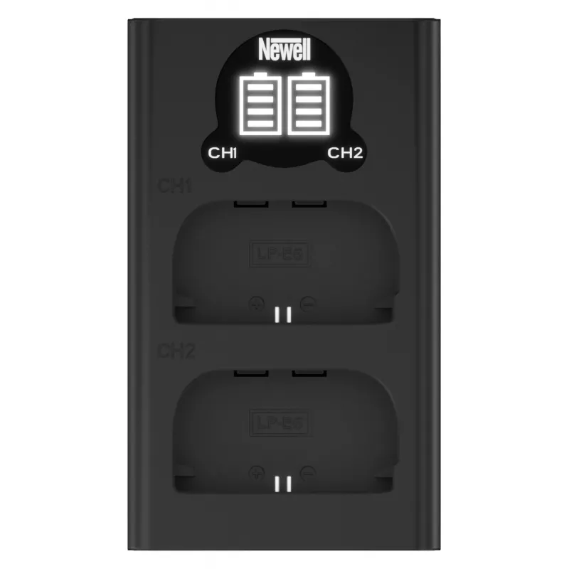 Newell carregador USB-C de dois canais DL-USB-C para baterias Canon LP-E6