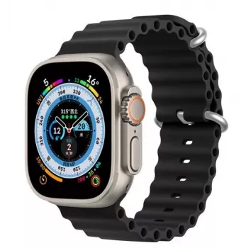 Braçadeira de silicone Dux Ducis para Apple Watch 8/7/6/5/4/3/2/SE (38/40/41 mm) - preta