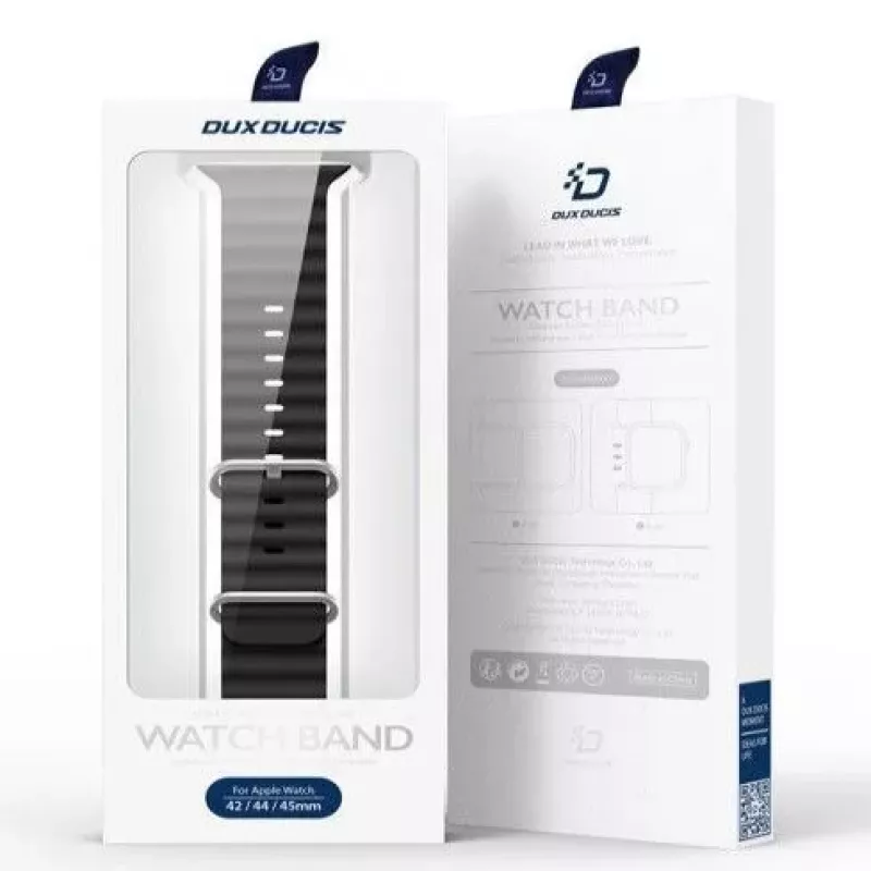 Braçadeira de silicone Dux Ducis para Apple Watch 8/7/6/5/4/3/2/SE (38/40/41 mm) - preta