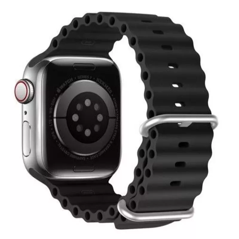 Braçadeira de silicone Dux Ducis para Apple Watch 8/7/6/5/4/3/2/SE (38/40/41 mm) - preta