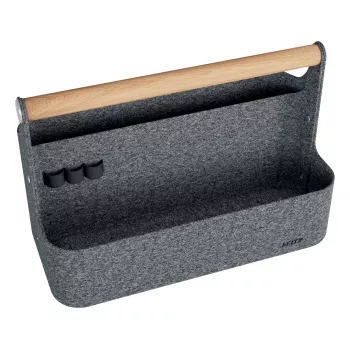 Leitz Organizador de secretária portátil em feltro cinzento