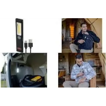 Brennenstuhl lanterna LED de mão com bateria PL 200 AC, preto/cinzento, 200 lm, LED COB, USB-C, com clipe e íman