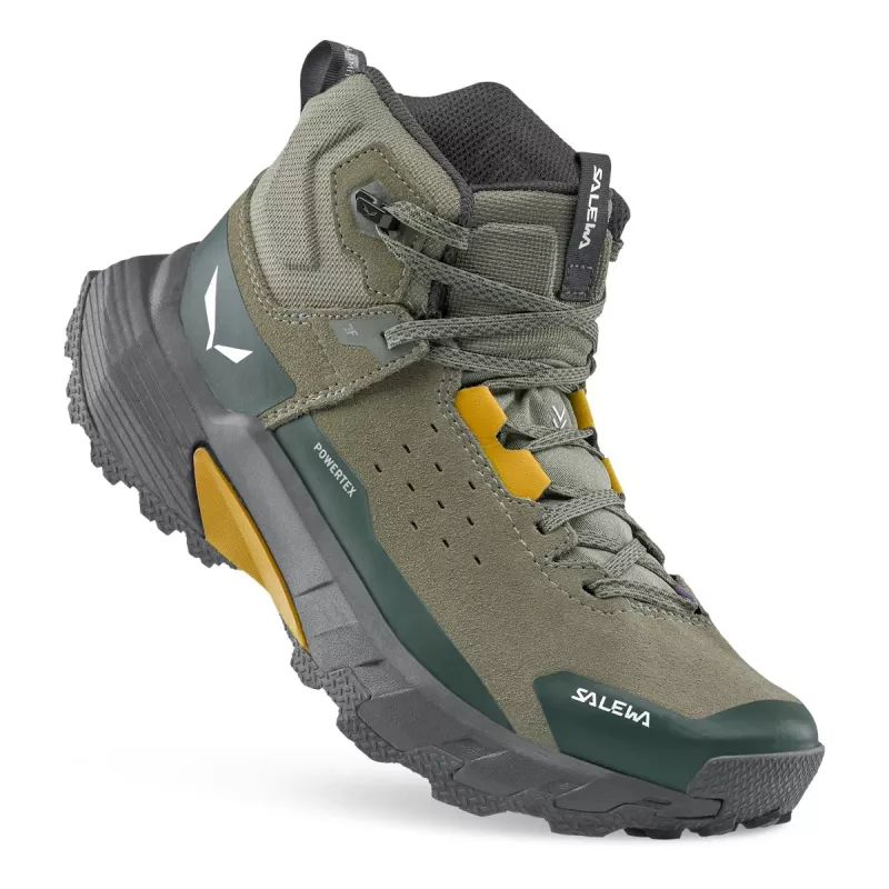 Salewa Pedroc 2 Leather Mid PTX sapatos de caminhada Dark Olive/Cactus EU 44