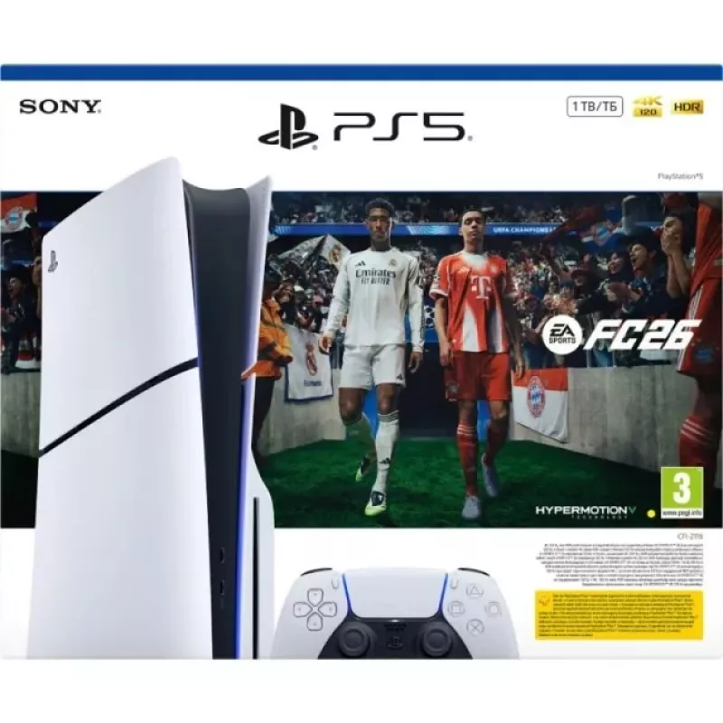 Sony PlayStation 5 Slim Disc Edition 1TB + EA Sports FC 26 Bundle - branco/preto (CFI-2116A)