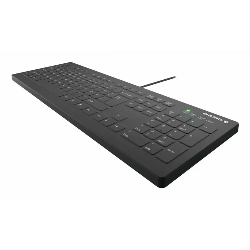 Teclado CHERRY Contour Design Active Key AK-C8112 tamanho completo com fios USB interruptores tesoura QWERTY preto
