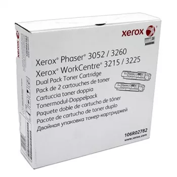 Xerox Pack Duplo de Cartuchos de Toner Preto (2 x 3.000 Páginas) para Phaser 3052/3260, WorkCentre 3215/3225 - OEM 106R02782
