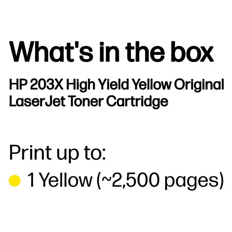 HP 203X Cartucho de Toner Amarelo de Alto Rendimento (CF542X) | Toner Original HP LaserJet