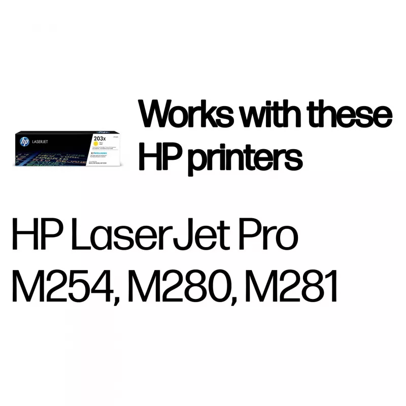 HP 203X Cartucho de Toner Amarelo de Alto Rendimento (CF542X) | Toner Original HP LaserJet