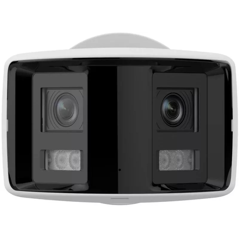 Câmara IP bullet exterior Hikvision DS-2CD2T47G2P-LSU/SL 4MP AcuSense com objetiva de 2,8 mm, luz branca, áudio bidirecional, flash, PoE