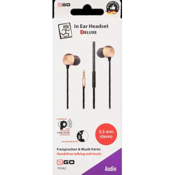2GO 795962 headset com fios in-ear com microfone – dourado
