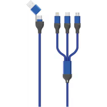 2GO 797360 Cabo USB 1,2 m USB A/USB C/USB C/Micro-USB B/Lightning preto - azul