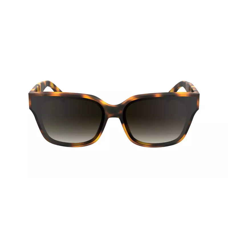 Óculos de sol mulher KARL LAGERFELD KL6161S-240, forma quadrada oversize, Havana castanho com lentes castanhas degradê, 63/14/140 mm