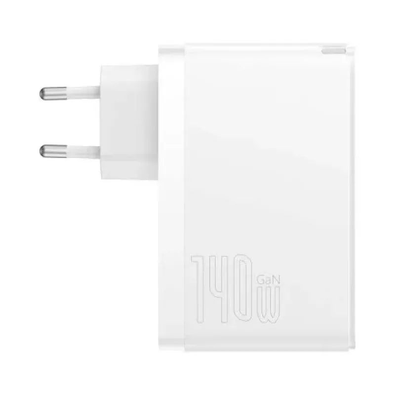 Carregador de viagem Baseus GaN5 Pro carregador de parede rápido, C+C+U, 140W, branco, ficha EU (CCGP100202)