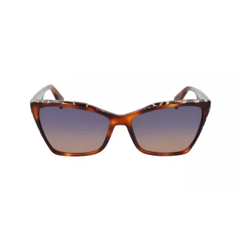 LIU JO óculos de sol mulher LJ796S-245 – armação borboleta em acetato Havana com lentes degradê castanhas, 58/15/135 mm
