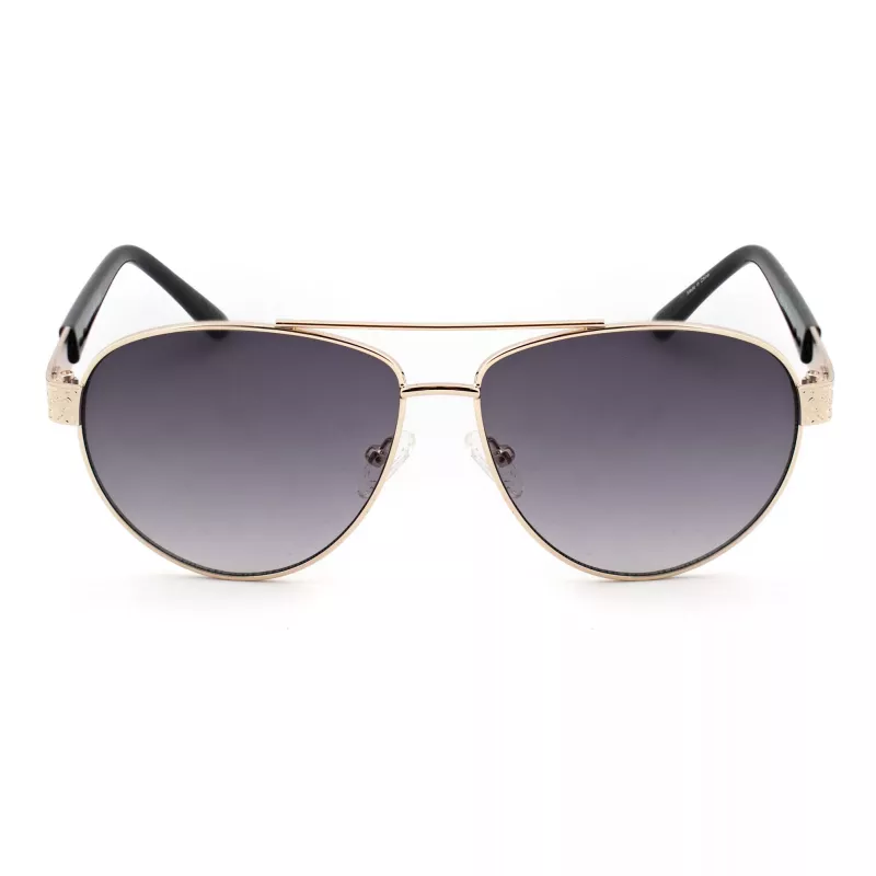 Óculos de sol unissexo Guess GF0414-6032B quadrados, armação preta brilhante, lente castanha degradê, 60/12/140 mm