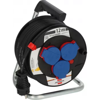 Brennenstuhl Garant 180 enrolador de cabo 12 m, H07RN-F 3G1.5, preto, 9123020115
