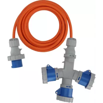 Brennenstuhl 1167670205 extensão elétrica 2m H07RN-F 3G 2.5mm² 16A 230V IP44 Schuko cinzento/azul/laranja