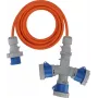 Brennenstuhl 1167670205 extensão elétrica 2m H07RN-F 3G 2.5mm² 16A 230V IP44 Schuko cinzento/azul/laranja