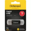 INTENSO Twist Line 16 GB pen drive antracite/transparente USB-A 3.2 Gen 1 USB-C 3.2 Gen 1