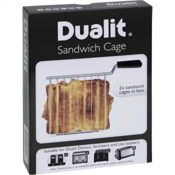 Dualit 00510 cesto para sanduíches para torradeira - aço inoxidável, pega preta, par