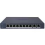 Hikvision DS-3E1510P-EI/M(B) LinkVu switch PoE gerido Layer 2 de 10 portas com 8 portas PoE e 2 uplinks SFP