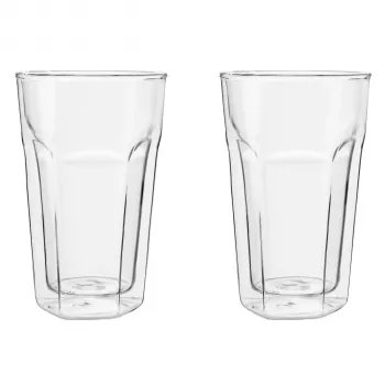 Copo de latte macchiato Leopold Vienna 280 ml conjunto com 2 copos de borossilicato de parede dupla
