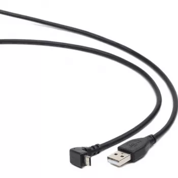 Cabo USB 2.0 Gembird USB-A para Micro-USB-B 1,8m preto em ângulo de 90 graus