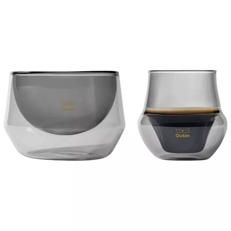 Conjunto de presente de cafeteira de espresso portátil OutIn Nano x Kruve preto/dourado